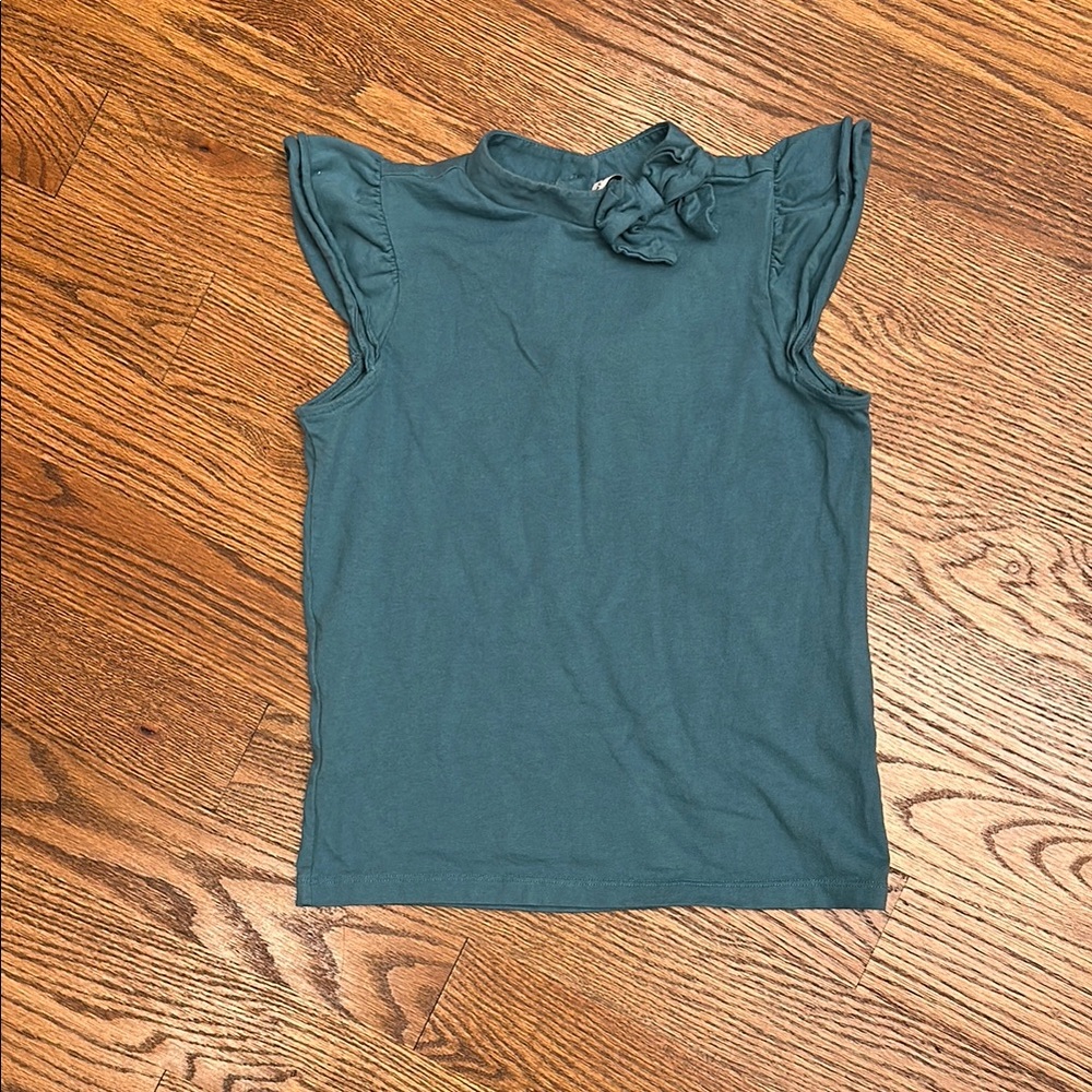GUC Janie and Jack Teal Flutter Sleeve Top; 12